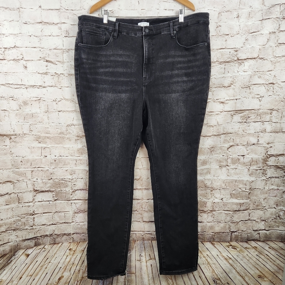 Good American Good Legs Skinny Jeans Faded Black Size 24W NWT